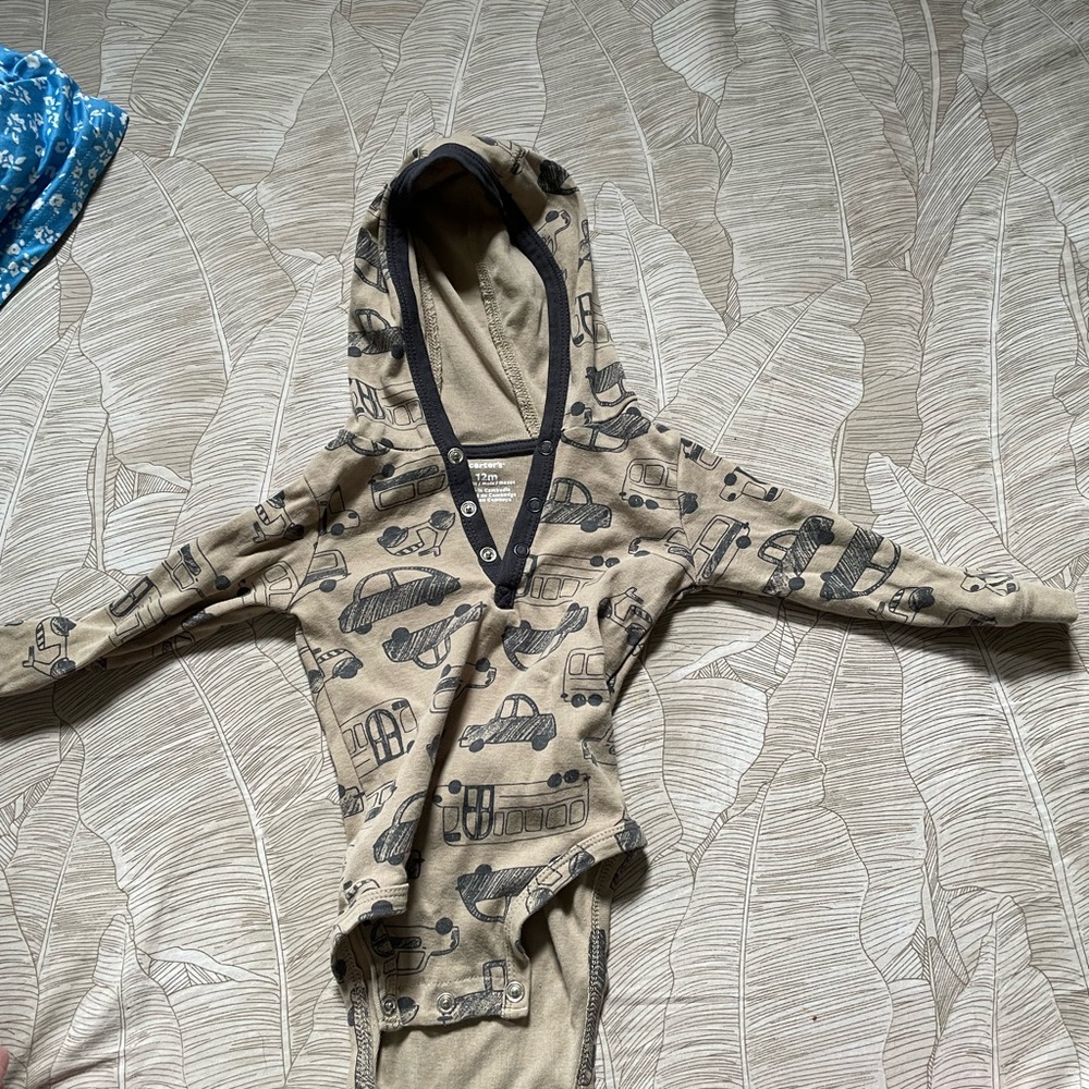 Carter's Beige Baby Onesie with Fun Print